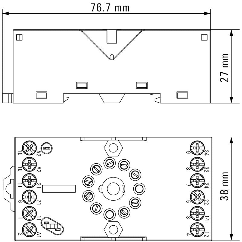 1132820000 - 3-Contact Relay Socket, 12A, RoHS & UL Certified (Pack of 10)