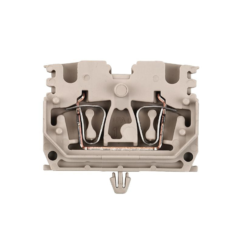 1712820000 - Dark Beige 2.5 mm² Feed-through Terminal with Tension Clamp (Pack of 100)