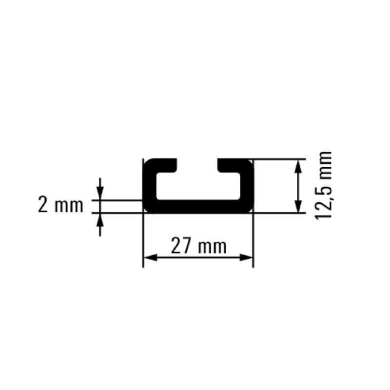 1802690000 - Galvanized Steel Terminal Rail, 2000mm Wide, Easy Installation (Pack of 2)