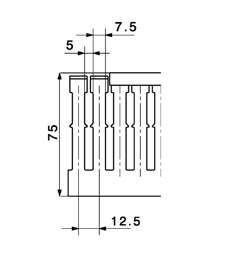 2589900000 - 75x125mm Halogen-Free Cable Duct, PC-ABS, 2000mm Length (Pack of 12)