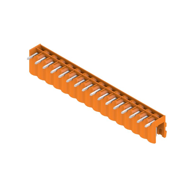 1571260000 - 5.00mm 16-Pole Orange PCB Connector for Through-Hole Soldering (Pack of 50)