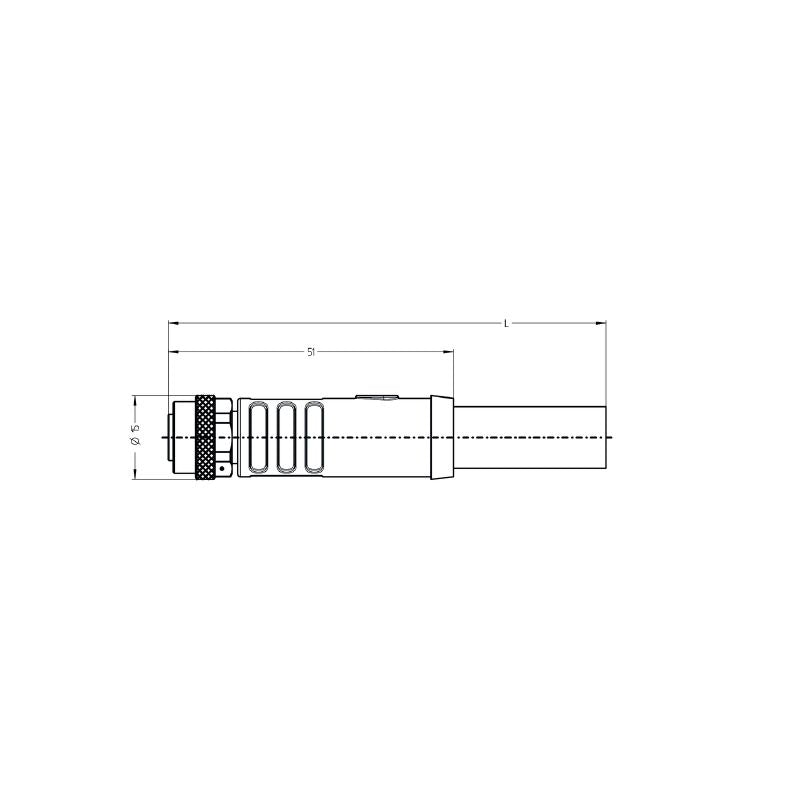 2050160300 - 3m Unshielded 4-Pole Power Cable with Female Socket