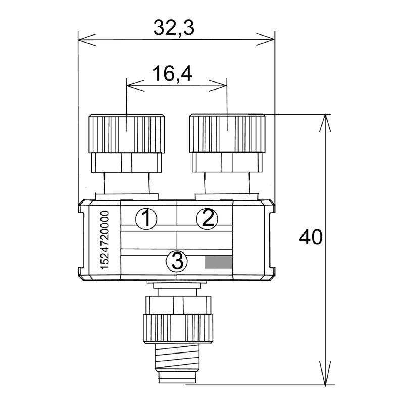1524720000 - IP67 M8 Y Connector, 4A, 24V, RoHS Certified