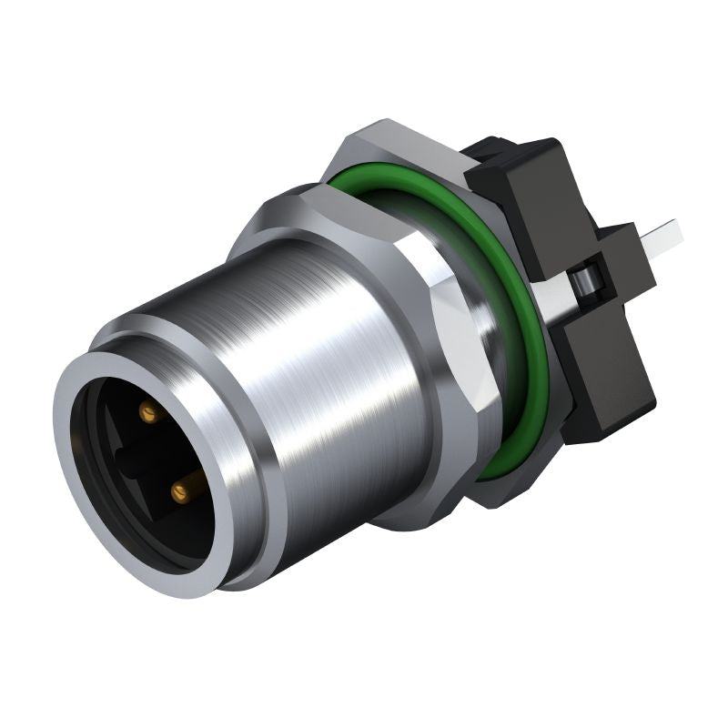 2424080000 - 4-Pole M12 PCB Connector with Nickel-Plated Housing (Pack of 10)