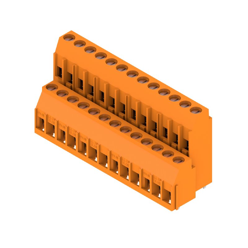 1977570000 - 5.08mm PCB Terminals, 26 Poles, 3.2mm Solder Pin, Orange (Pack of 10)
