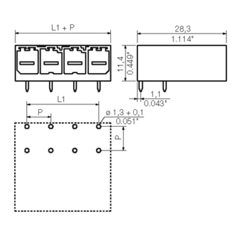 1930360000 - 11-Pole 7.62mm Black PCB Connector with THT Solder Pins (Pack of 18)