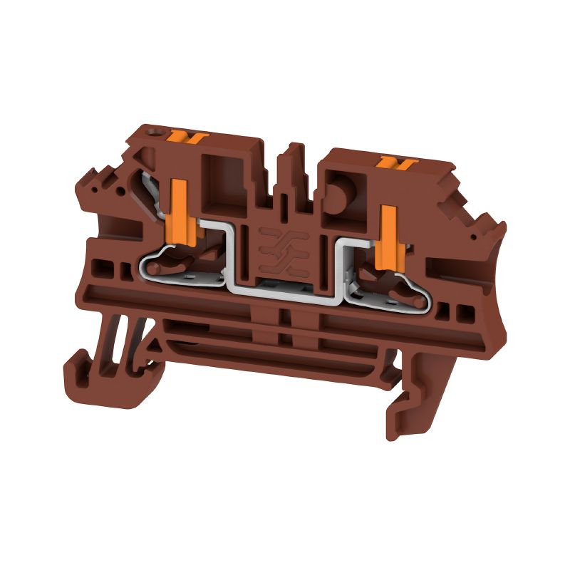 2847310000 - Brown 2.5mm² Terminal Block with PUSH IN Connections (Pack of 100)