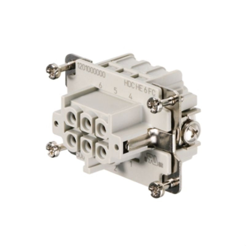 1201000000 - 6-Pole Crimp Connector, 500V, 24A, RoHS Compliant