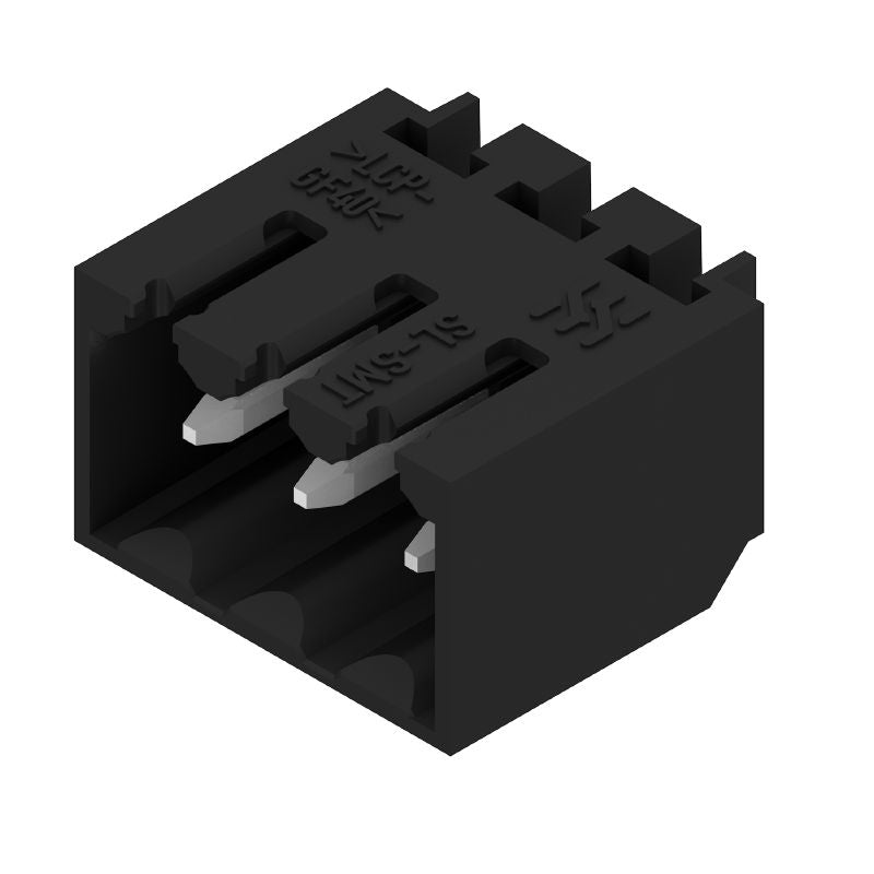 1761552001 - 3-Pole 3.50mm PCB Connector with 90° Elbow, THT/THR (Pack of 100)