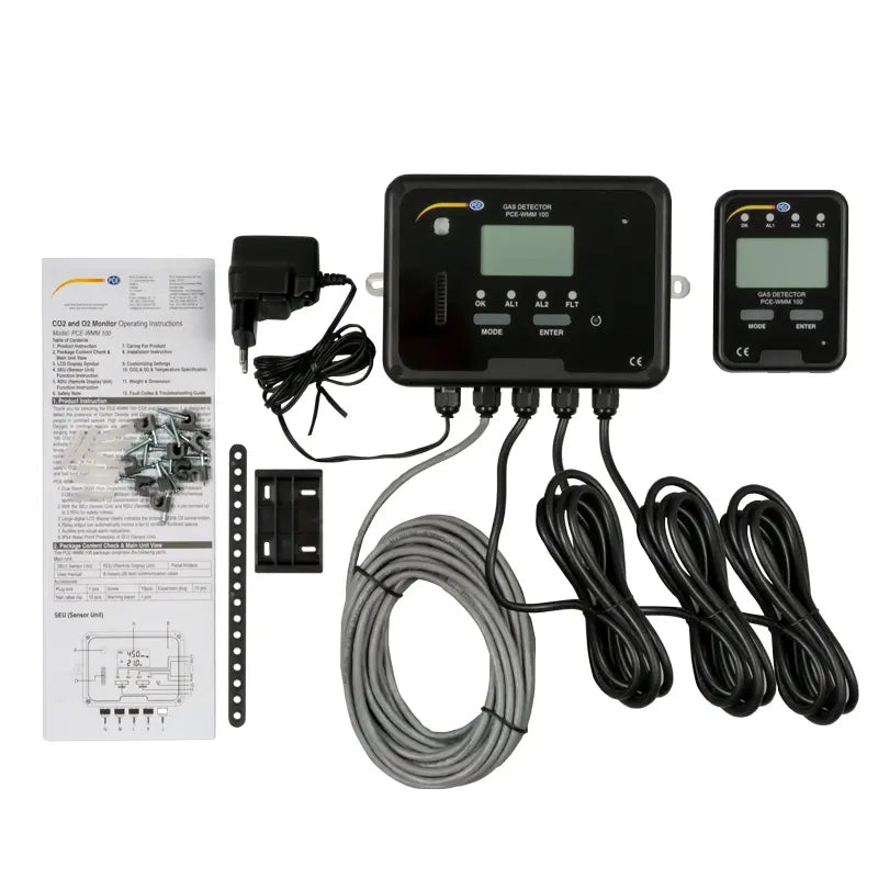 PCE-WMM 100 - CO2 & Oxygen Meter with Remote Display and Alarms