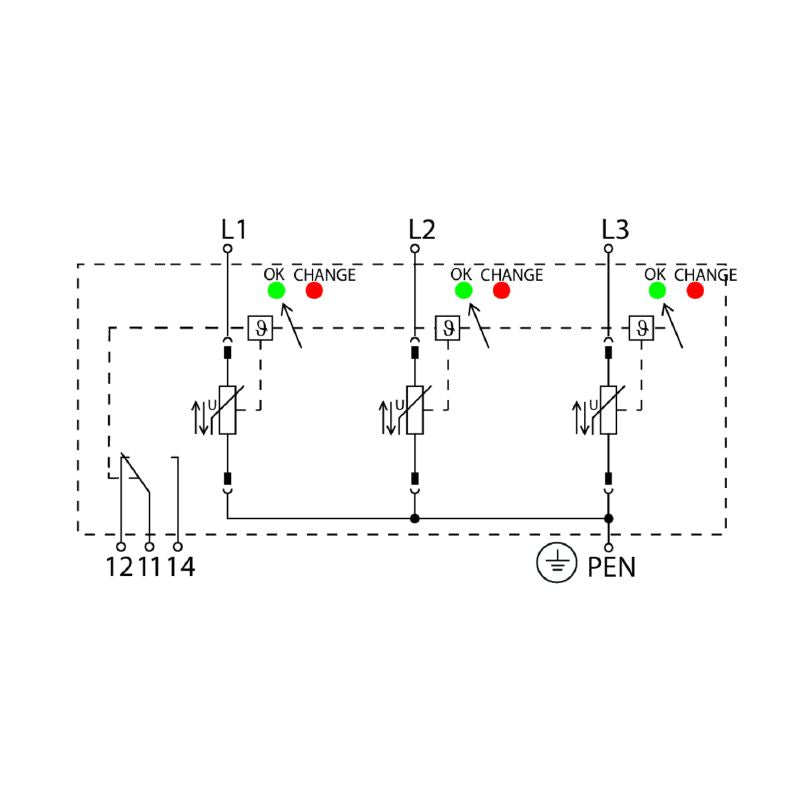 2730780000 - Low Voltage Surge Arrester with Remote Contact for TN-C Systems
