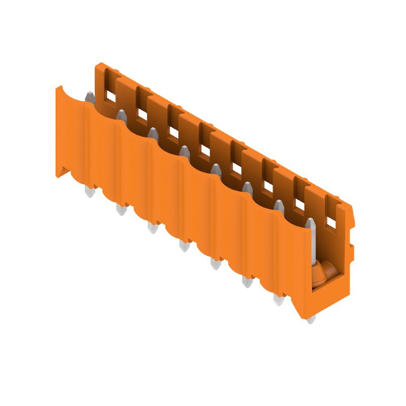 1581380000 - 5mm 8-Pole Male PCB Connector, Through-Hole Solder, Orange (Pack of 50)
