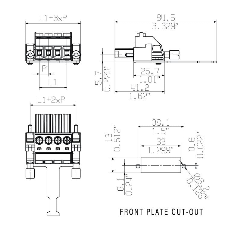 1933370000 - 7.62mm 6-Pole Female PCB Connector with 180° Clamping (Pack of 25)