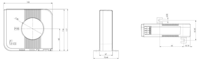 2603440000 - 60mm Closed-Type Residual Current Transformer, 25A Capacity