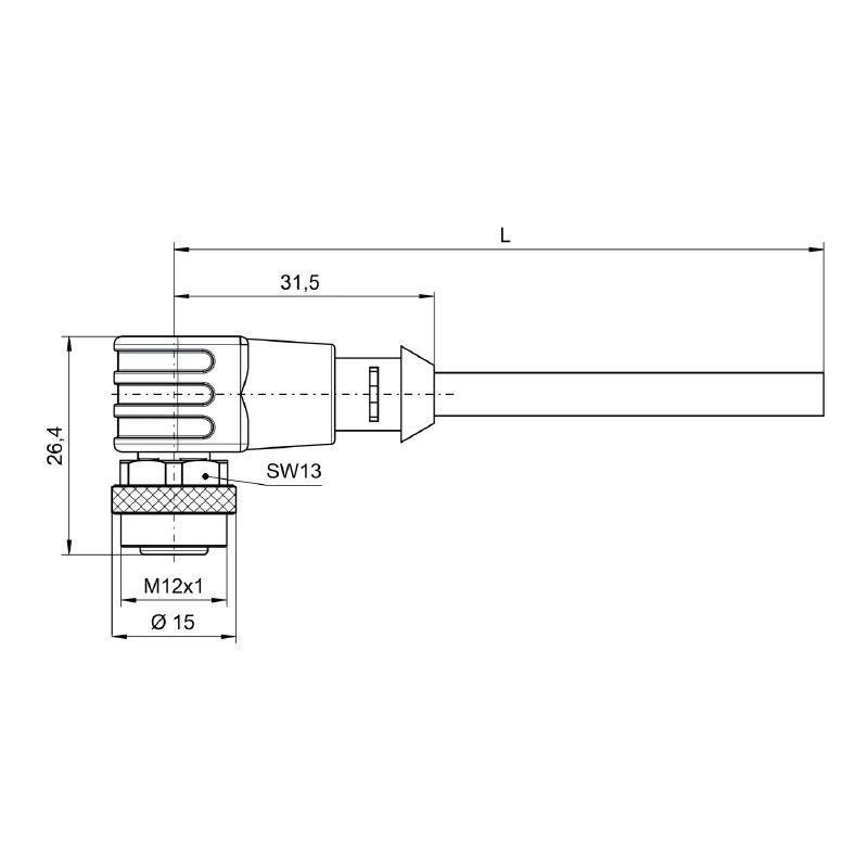1898242500 - 23m Unshielded PUR Sensor/Actuator Line with 12 Poles