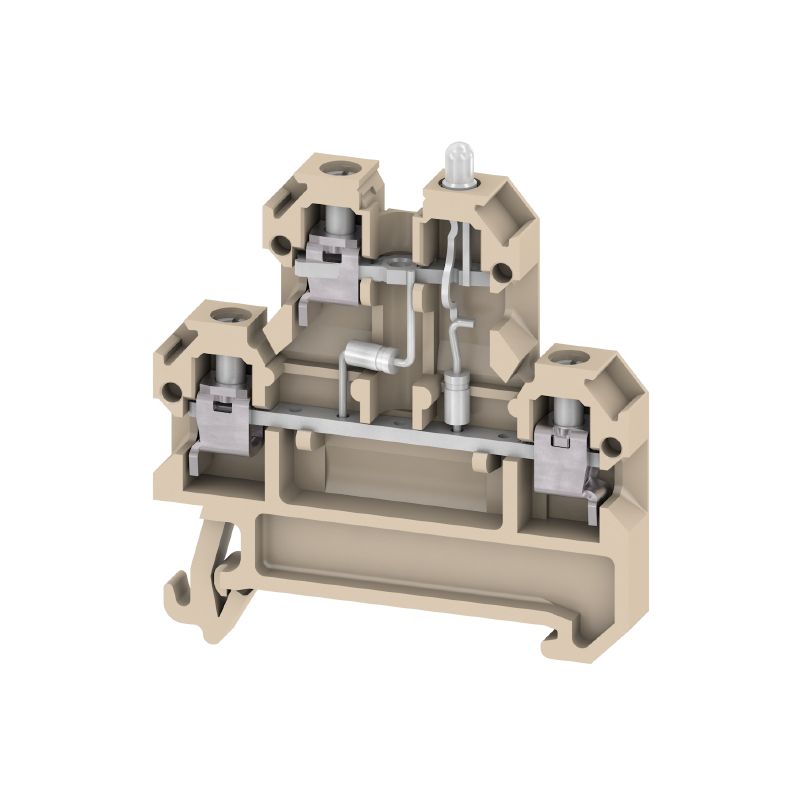 0210260000 - Modular 24VDC Terminal, 4 Connections, Beige/Yellow (Pack of 25)