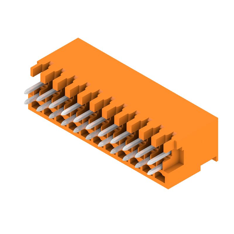 1728870000 - 3.5mm Male PCB Connector, 22 Poles, 180° Angle, Orange (Pack of 42)