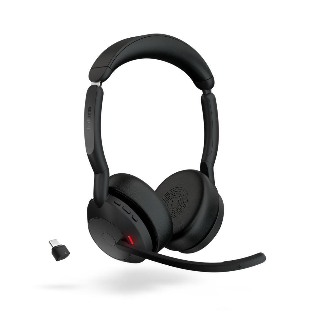 25599-989-889-01 - Jabra Evolve2 55 Wireless Headset with Noise-Canceling and Charging Stand