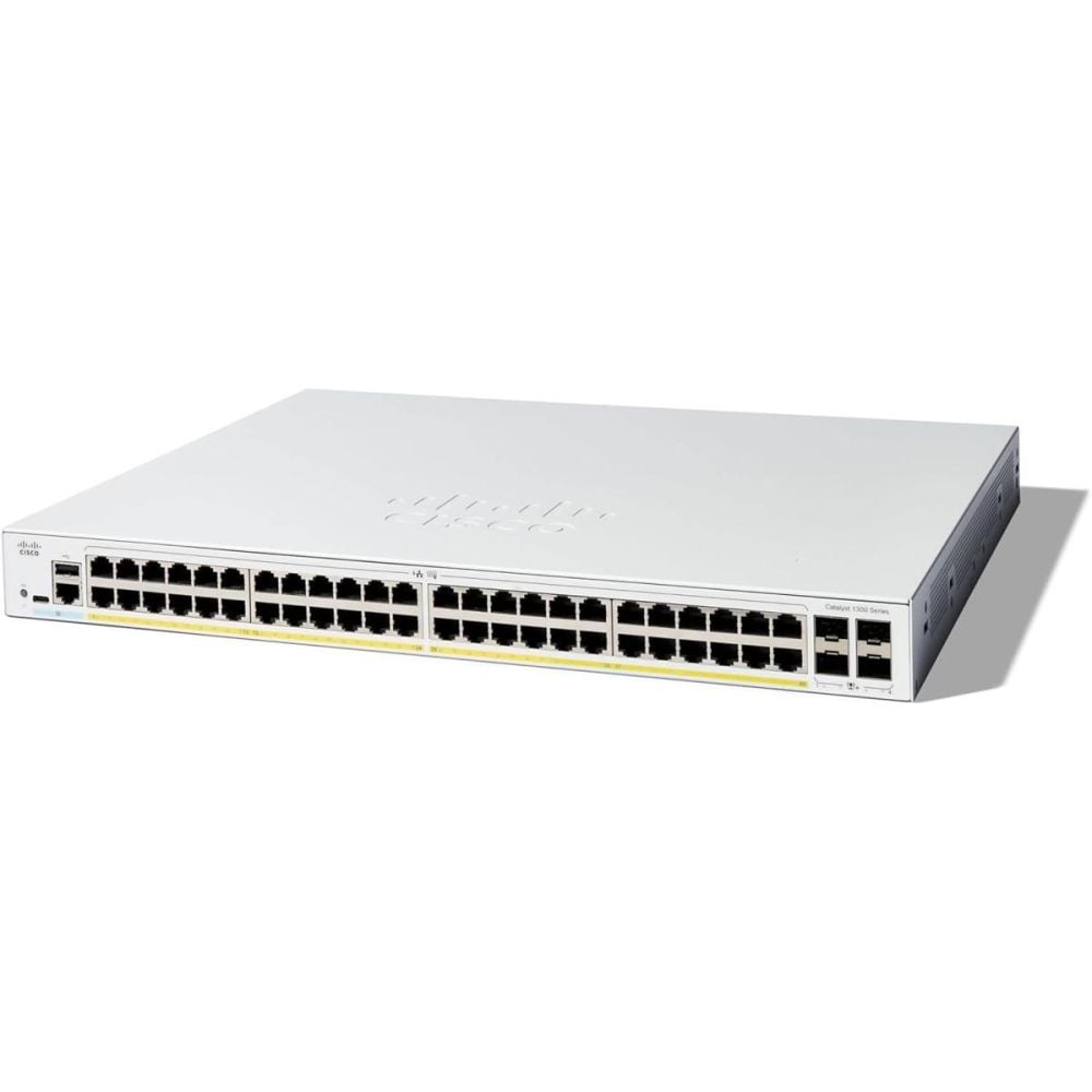 C1300-48FP-4X - 48-Port Gigabit Ethernet PoE+ Switch with 10G Uplinks