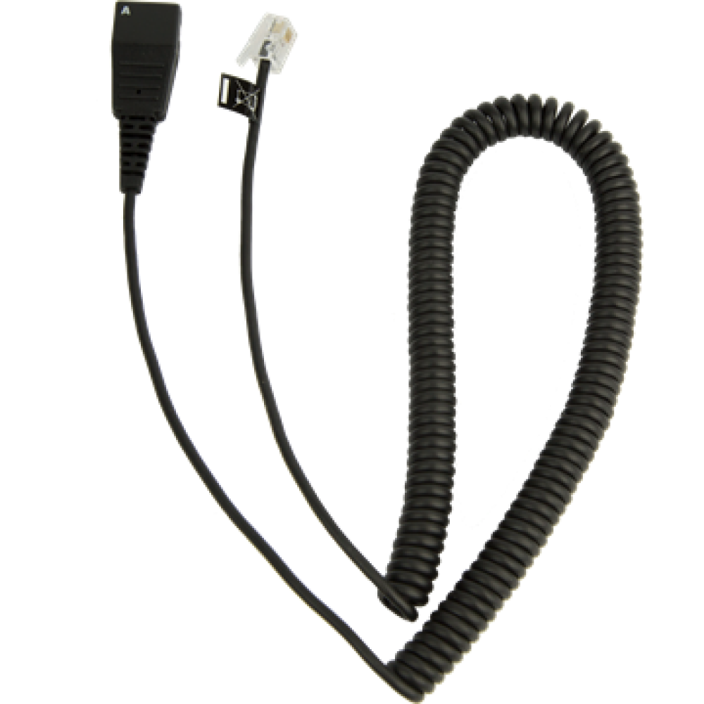 8800-01-37 - Coiled Jabra QD Cord with Modular Plug