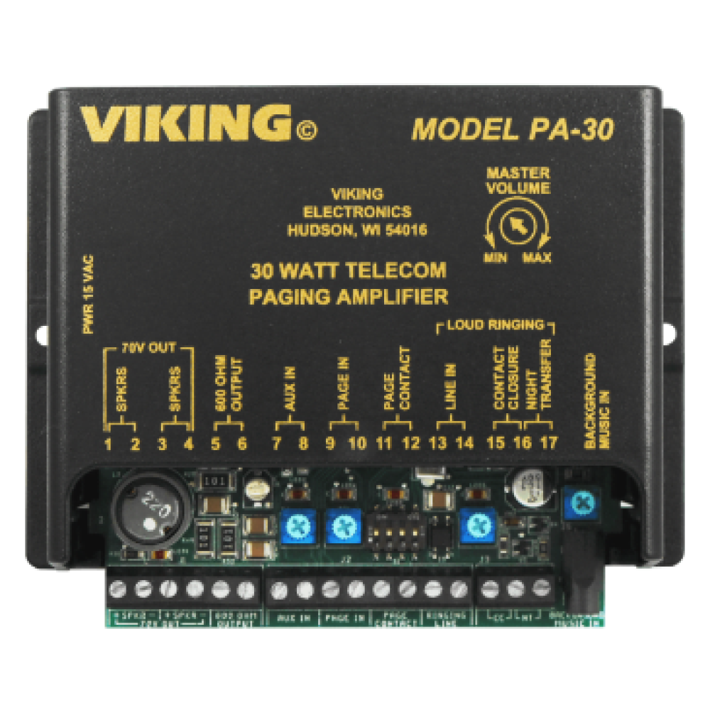 PA-30 - Loud Ringing Paging Amplifier for Phone Systems