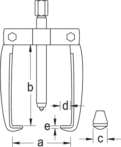 1464973 - 2-Arm Bearing Puller for Economical Removal, 160x140 mm