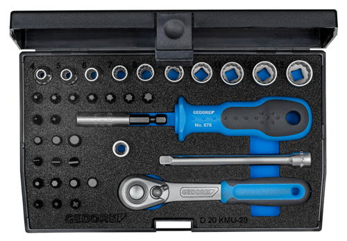 1822373 - 37-Piece Vanadium Steel Socket Wrench Set with Ratchet, 200x120mm