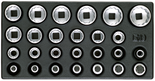 1899694 - Impact-Resistant Black Socket Wrench Inserts, Slip-Proof Design