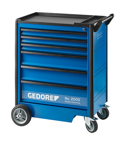 2003546 - 6-Drawer Tool Trolley, H 812mm, ABS Platform, Heavy-Duty Caster Wheels