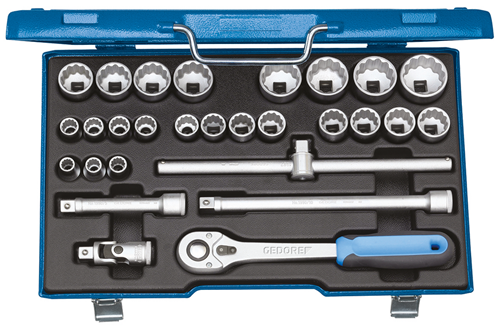 2682877 - 28-Piece Socket Wrench Set, 10-36 mm, Vanadium Steel