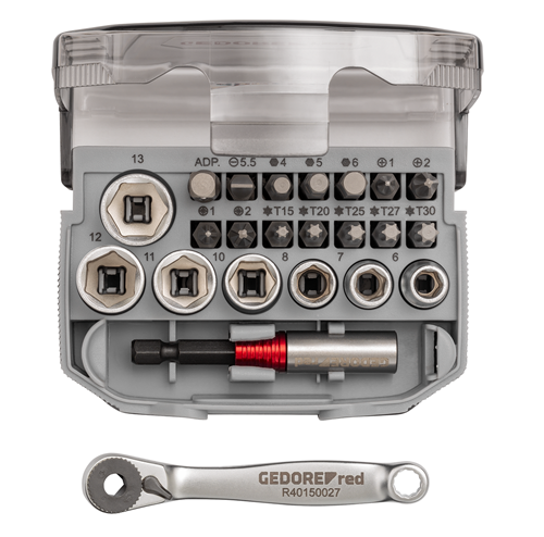 49005 - DIN 3120 Coupler with Bit Holder & Magnet, Chrome-Vanadium Steel