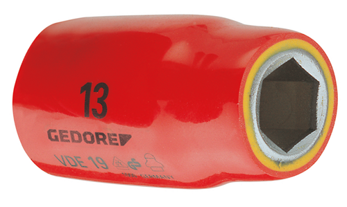 6122510 - 10mm VDE Socket Wrench, Insulated, 6-Point Drive