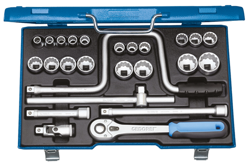 6151960 - 25-Piece Vanadium Steel Socket Wrench Set with Reversible Ratchet