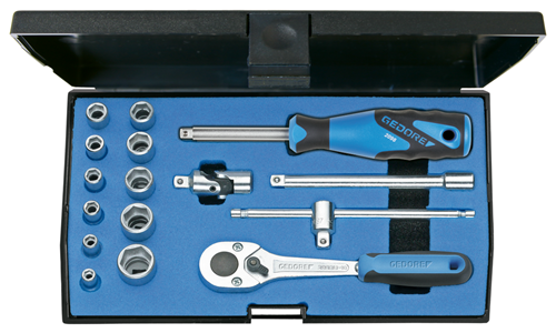 6162220 - 16-Piece Vanadium Steel Socket Wrench Set with Ratchet