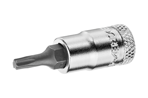 6265890 - Hand-Operated Chromed Screwdriver Bit Socket 1/4" TX T40 with grip