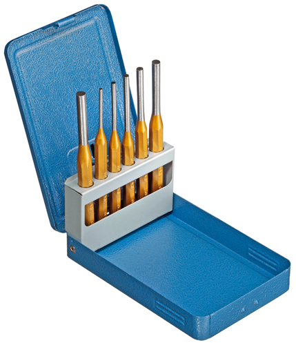 8758050 - 6-Piece Vanadium Steel Pin Punch Set in Metal Case