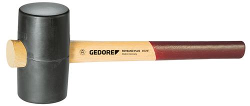 8827120 - Durable Rubber Mallet with Ash Handle, 60 Shore A Hardness