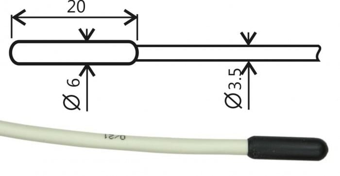 Pt1000TR160/C Temperature Probe with CINCH Connector - 1m