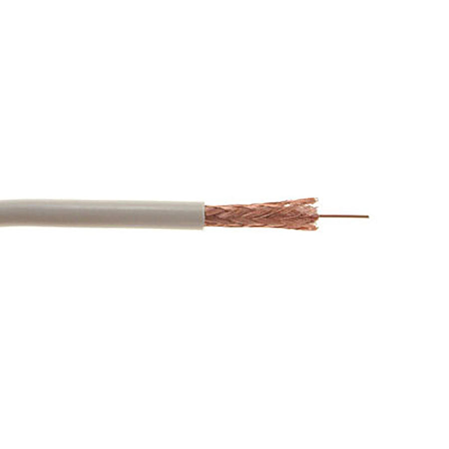 RG59/U95-WT RG59/U COAX CCTV- 20 AWG BC, 95% BC BRAID Bulk Cable 1000 FT RIB- WHITE