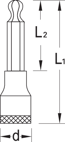 6172370 - 140mm Chromed Screwdriver Bit, Square Drive with Ball Retention