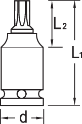 6197440 - Durable 1/2" TORX T50 Impact Socket with Special Steel Finish