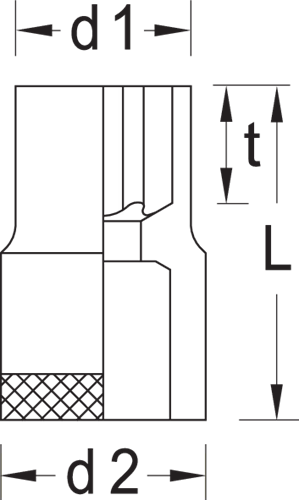 6250350 - 17.5mm Chrome-Plated Socket, Vanadium Steel with Knurled Grip