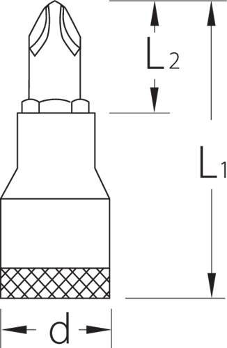 6656810 - Durable 1/2" Phillips Screwdriver Bit with Ball Groove