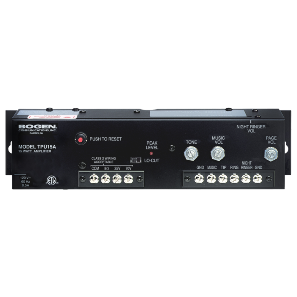 TPU100B - Compact Wall-Mounted Mixer-Amplifier for Paging Applications