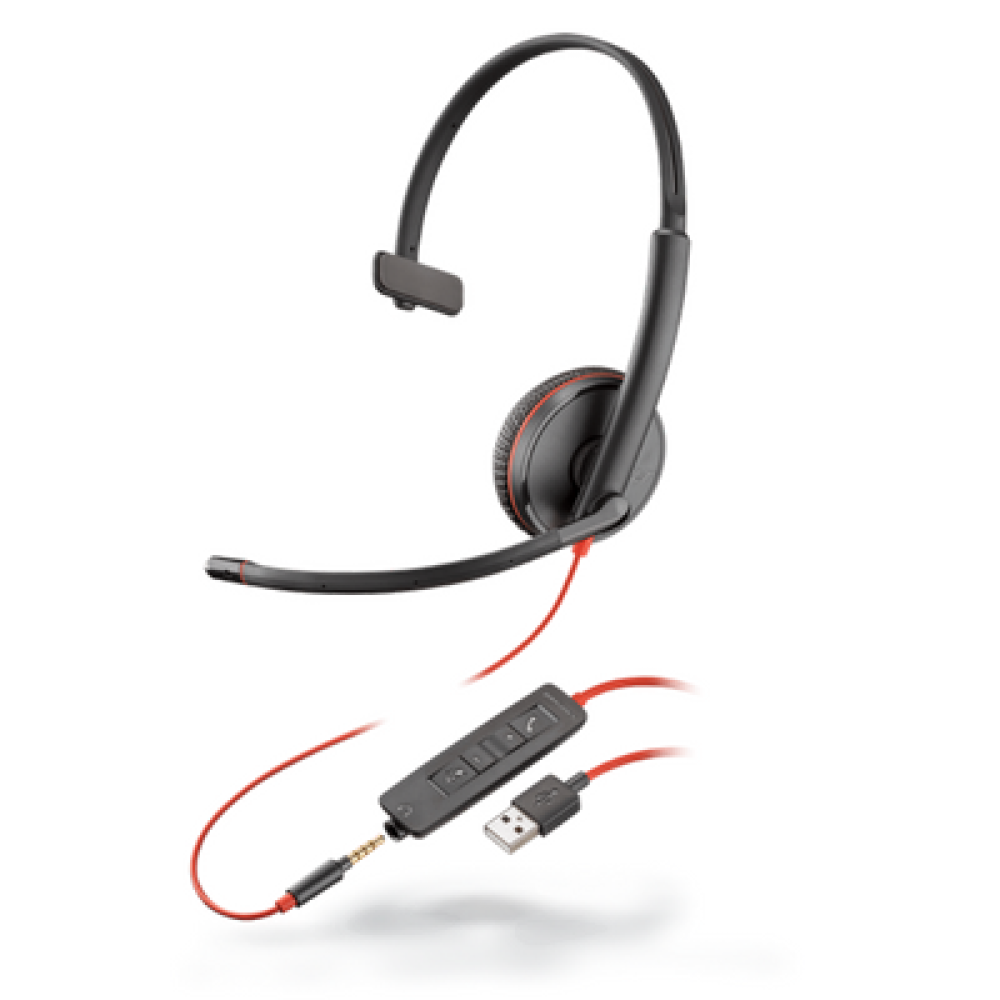 209746-101-DIS - Plantronics Blackwire 3215 One-Ear USB-A Headset