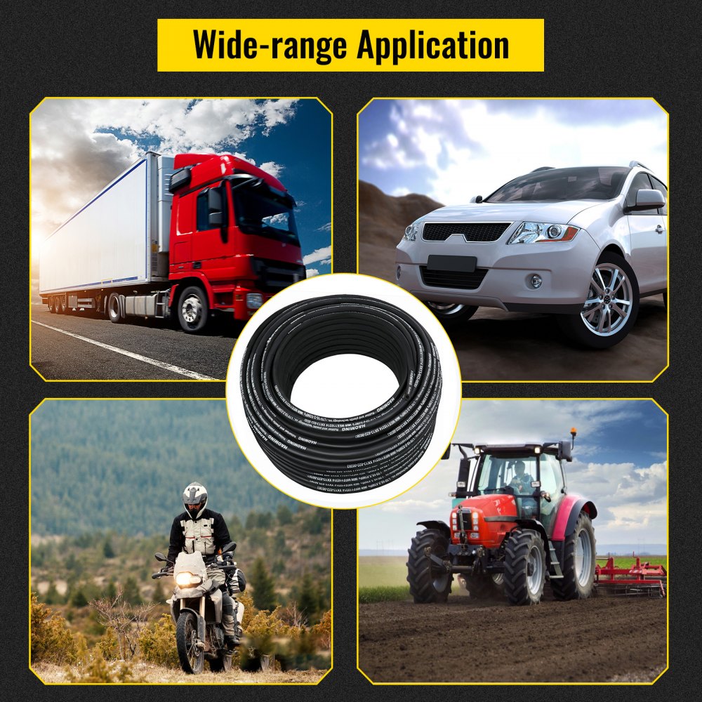 328 FT Hydraulic Hose - 328ft Rubber Hydraulic Hose, 3/8" ID, 5000 PSI