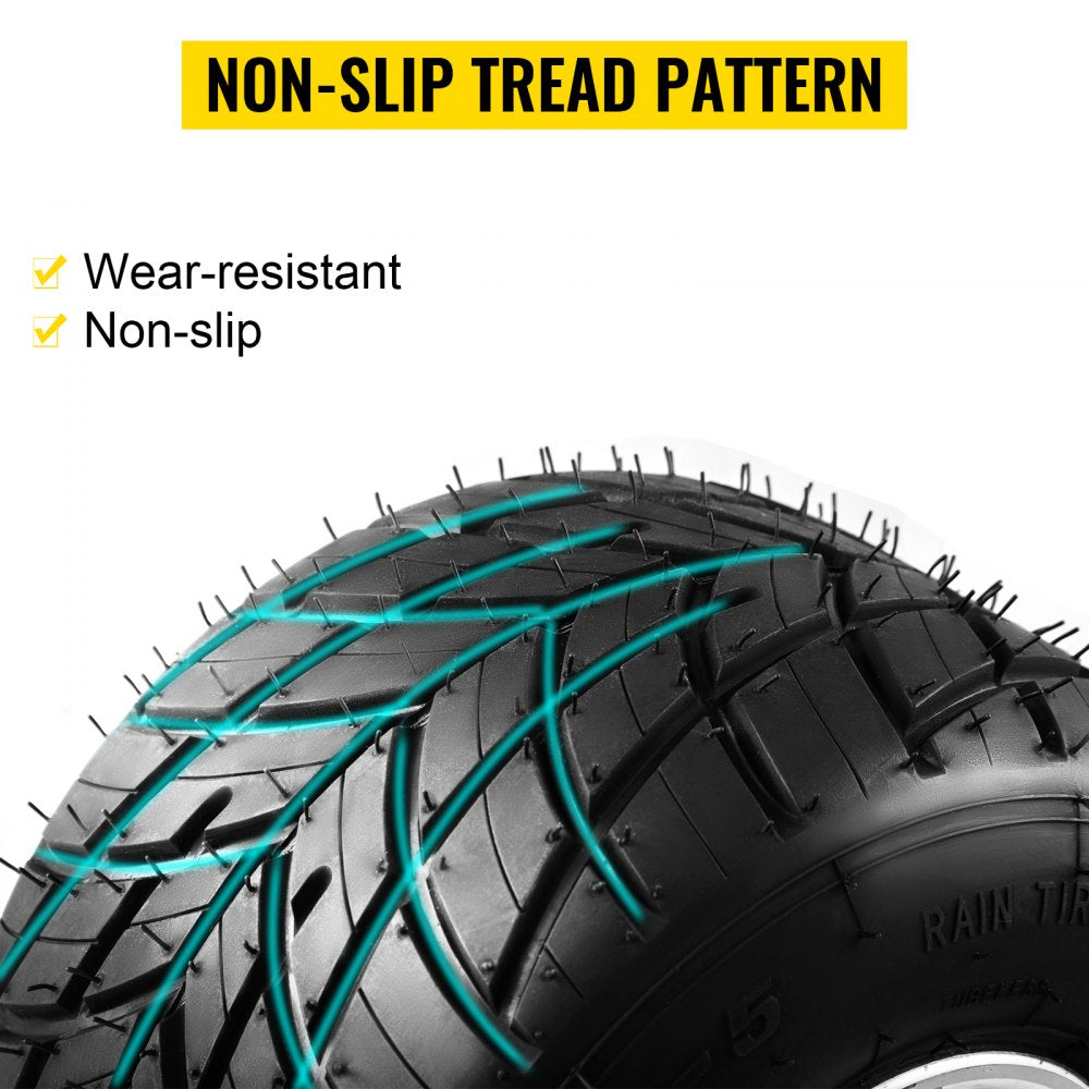 VV-GKFW-10 - 10" Non-Slip Go-Kart Tires with Durable Alloy Rims