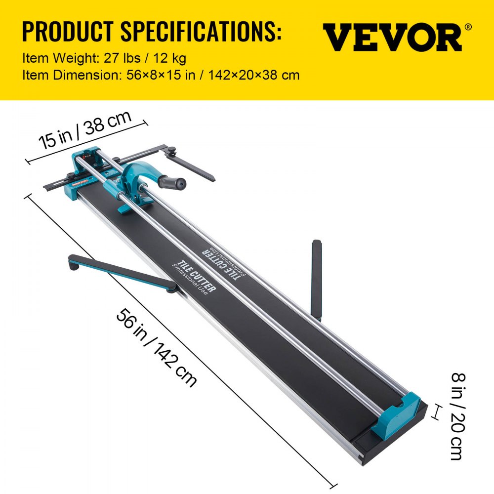 48in - 48" VEVOR Manual Tile Cutter with Laser Guide for Precision Cuts