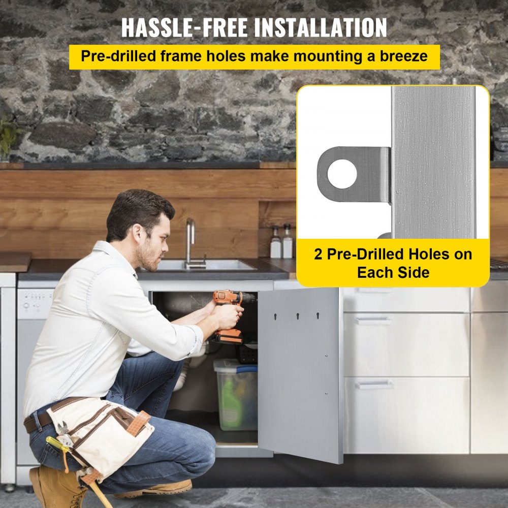 CGM-14x20IN - Stainless Steel BBQ Access Door 14W x 20H Inch, Weather-Resistant