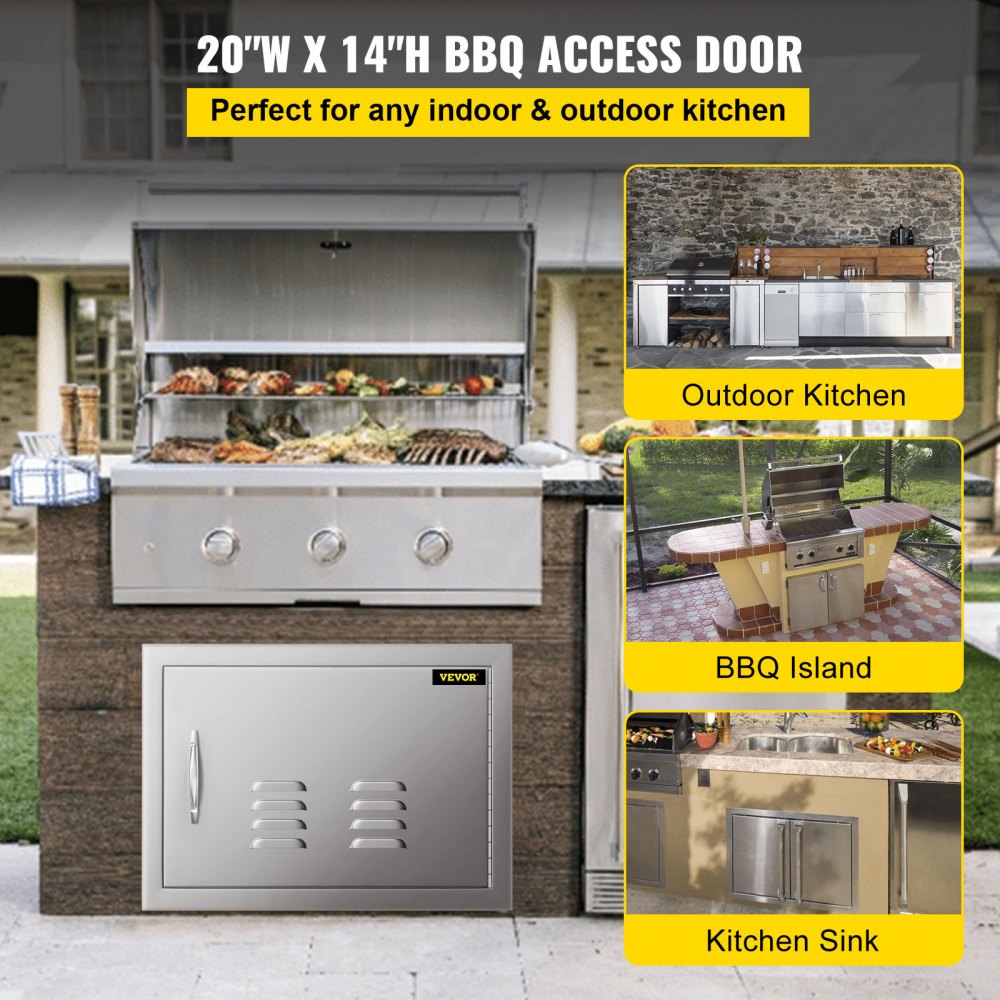 DTF-20x14IN - Premium 20"x14" Stainless Steel BBQ Access Door